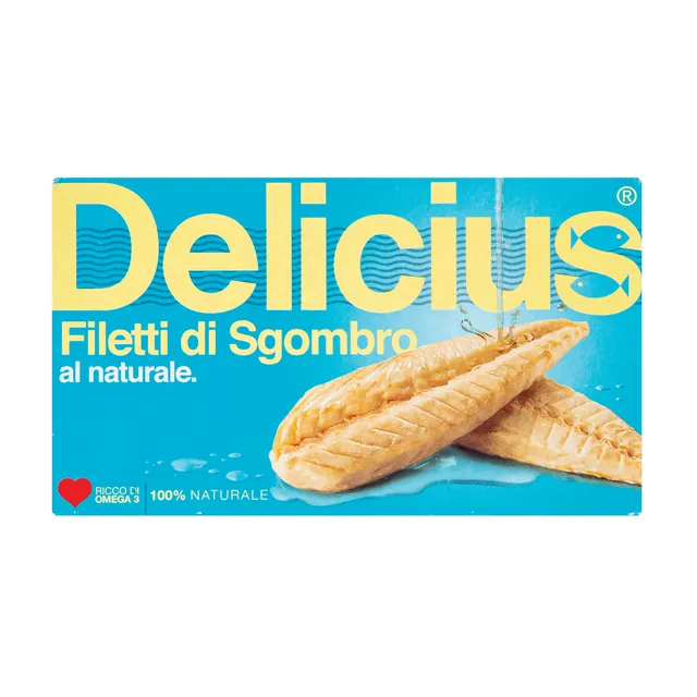 Atlantinės skumbrės filė alyvuogių aliejuje DELICIUS, 125g