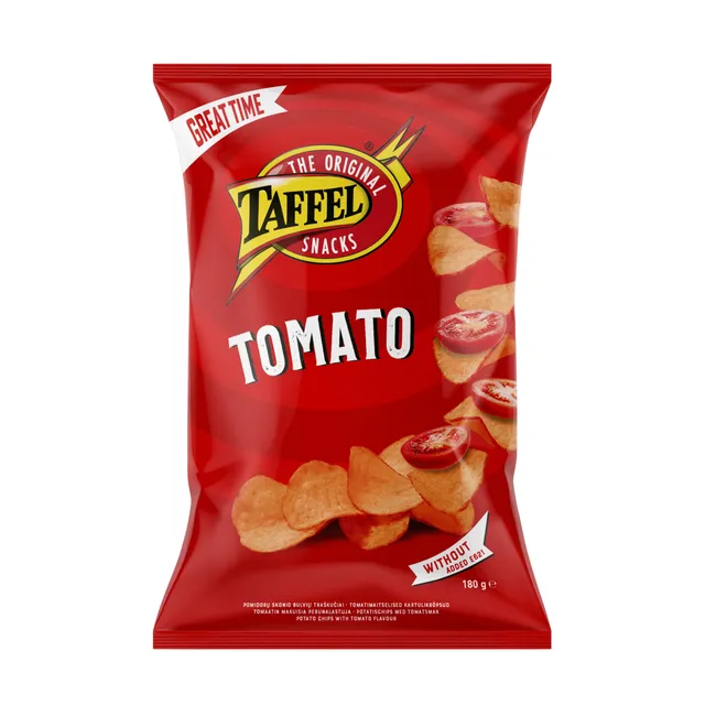 Pomidorų skonio bulvių traškučiai TAFFEL, 180 g