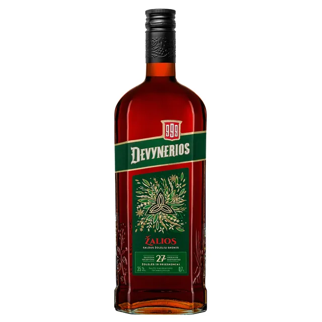 Balzamas spiritinis gėrimas ŽALIOS DEVYNERIOS 35%, 700 ml