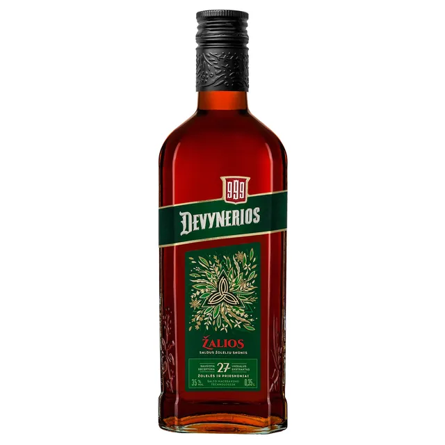 Balzamas spiritinis gėrimas ŽALIOS DEVYNERIOS 35%, 350 ml