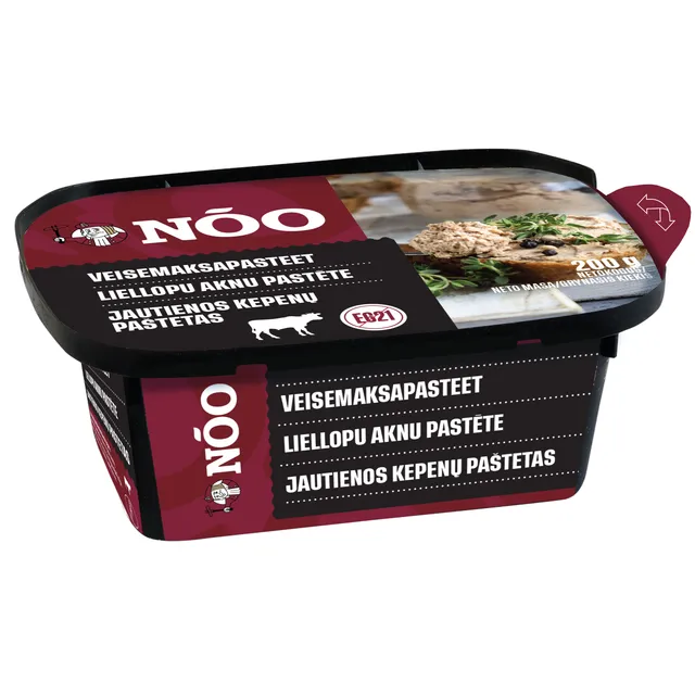 Jautienos kepenėlių paštetas pirma rūšis NOO, 200 g