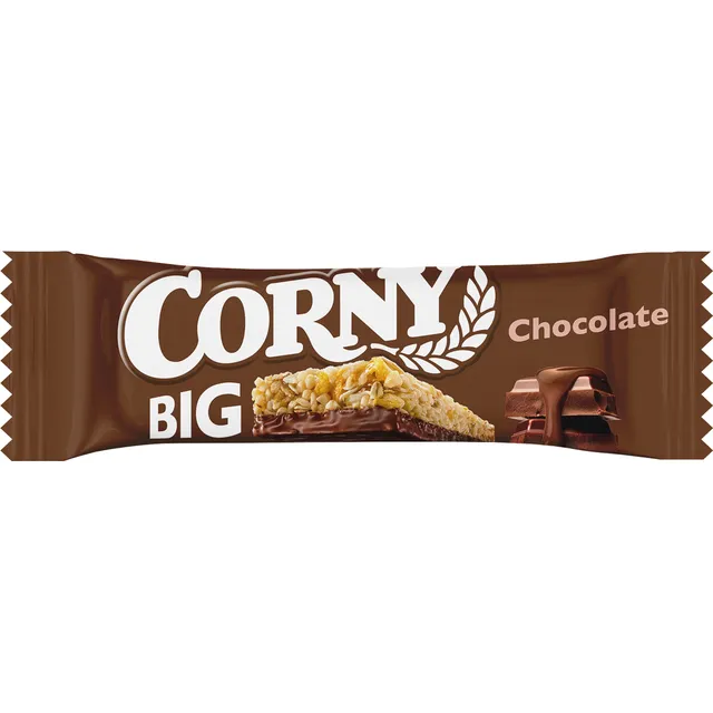 Javainių batonėlis su pieninio šokolado gabaliukais CORNY BIG, 50 g