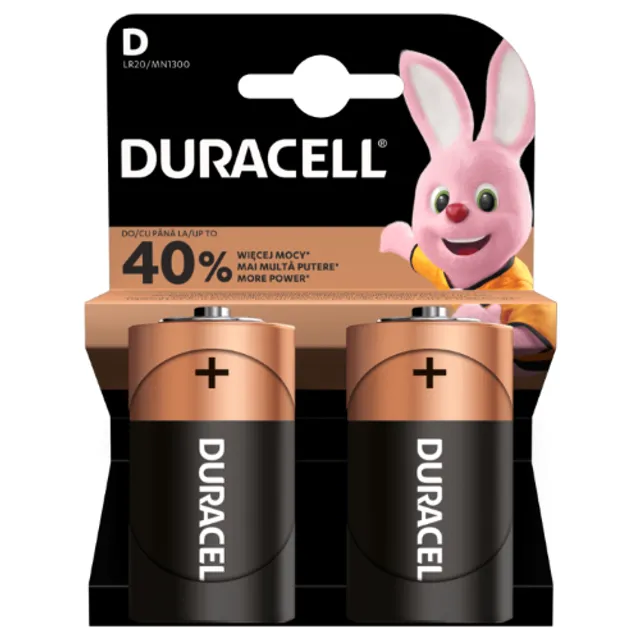 Baterijos DURACELL D, LR20, 2vnt