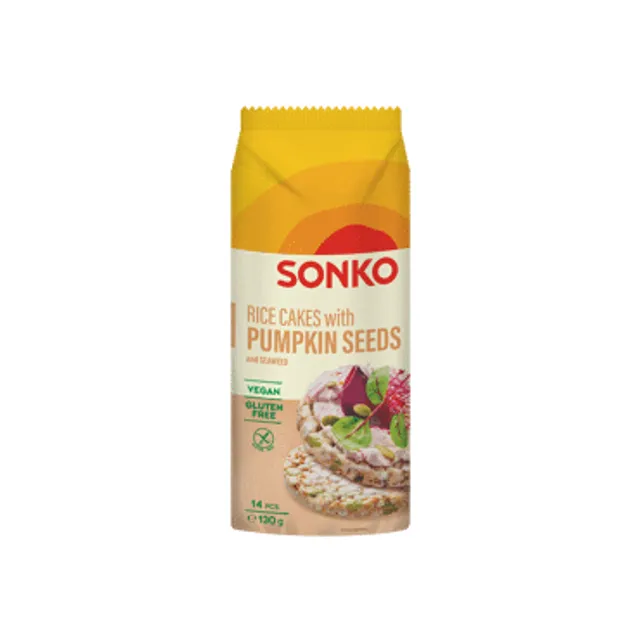 Ryžių trapučiai su moliūgų sėklomis SONKO, 130 g