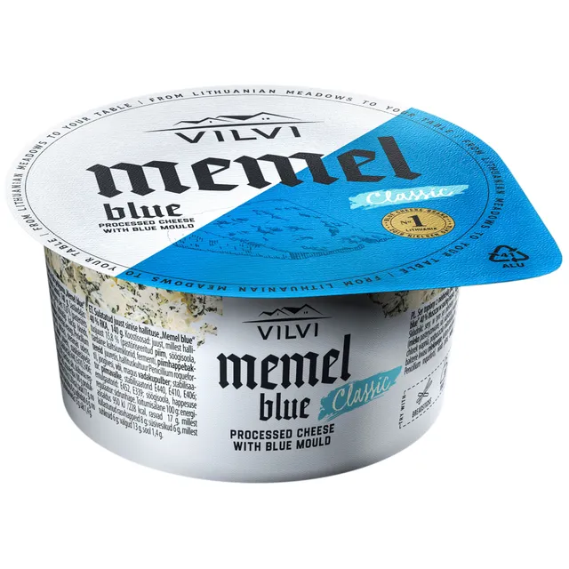 Lydytas sūris su mėlynaisiais pelėsiais MEMEL BLUE 40% rieb., 140 g