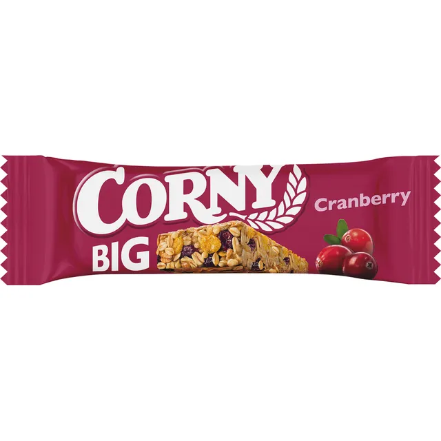 Javainių batonėlis CORNY BIG su spanguolėmis, 50 g