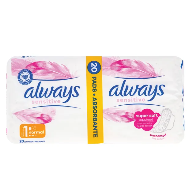 Higieniniai paketai ALWAYS Sensitive Normal Plus, S1, 20 vnt.