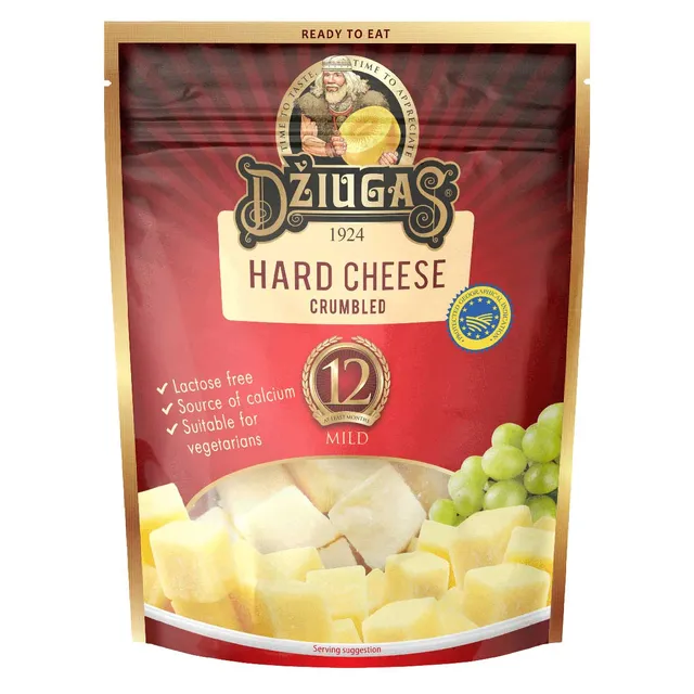 Trupintas kietasis sūris DŽIUGAS (MILD), 40% riebumo, 100 g