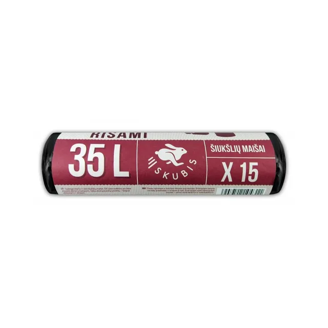 Maišai šiukšlėms užrišami, 35L, 15vnt. SKUBIS EXTRA