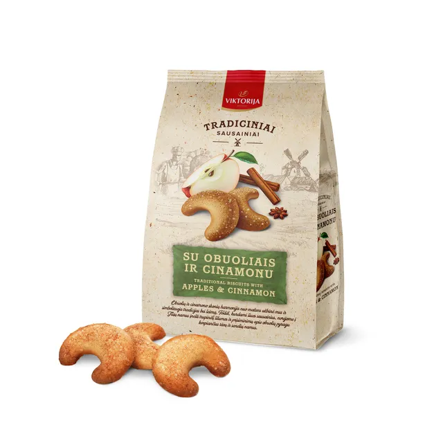 Sausainiai su džiovintais obuoliukais VIKTORIJA , 250 g