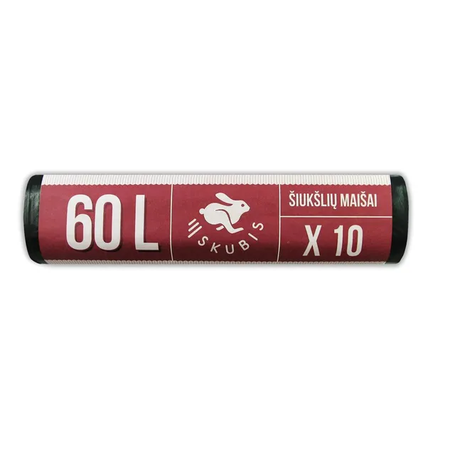 Maišai šiukšlėms 60L SKUBIS, stiprūs rišami