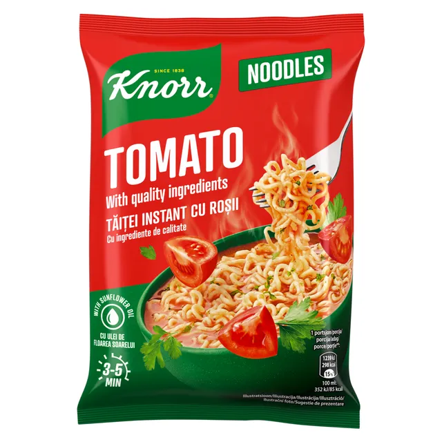 Pomidorų skonio greitai paruošiami makaronai sriuba  KNORR, 65 g