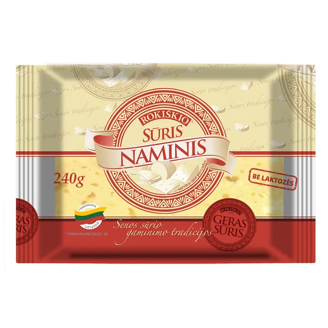 Fermentinis sūris ROKIŠKIO NAMINIS, 45% rieb., 240 g