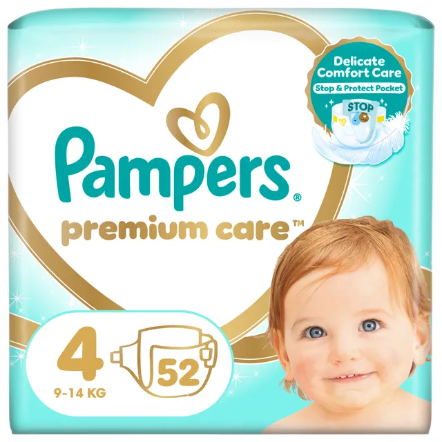 Sauskelnės PAMPERS PREMIUM CARE 4 (9-14 kg), 52 vnt