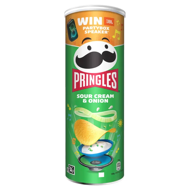 Bulvių traškučiai grietinės ir svogūnų skonio PRINGLES, 165 g
