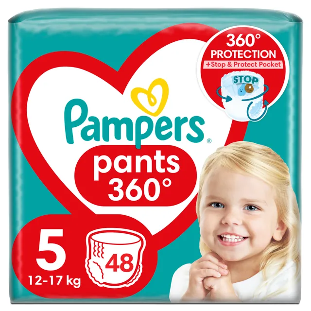 Sauskelnės-kelnaitės PAMPERS PANTS 5 (12-17 kg), 48 vnt