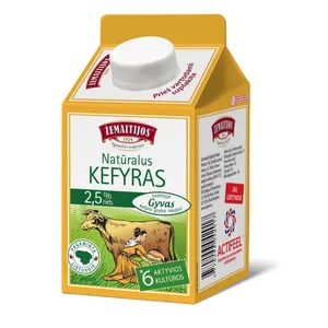 Natūralus ŽEMAITIJOS kefyras, 2,5%, 500 g