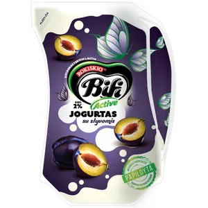 Ekologiškas jogurtas su džiovintomis slyvomis BIFI ACTIVE 2% rieb., 900 g