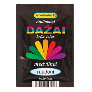 Anilininiai dažai medvilnei raudona spalva