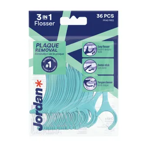 Tarpdančių siūlas su laikikliu JORDAN 3-IN-1 FLOSSER, 36 vnt.