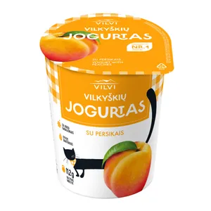 Jogurtas su persikais VILKYŠKIŲ, 3,5% rieb., 350 g