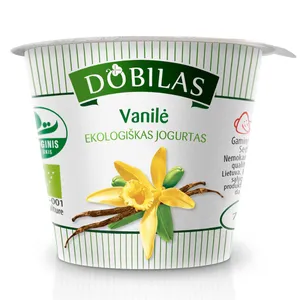 Ekologiškas jogurtas su vanile DOBILAS, 3,2% rieb., 125 g