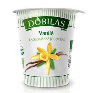 Ekologiškas jogurtas su vanile DOBILAS, 3,2% rieb., 300 g