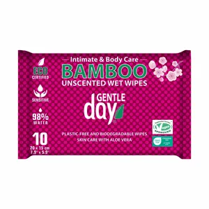 Drėgnosios intymios higienos servetėlės GENTLE DAY, 10 vnt.
