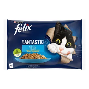 Konservuotas kačių ėdalas su žuvimis FELIX FANTASTIC, 4x85 g