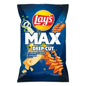 Sūrio ir svogūnų skonio bulvių traškučiai LAY'S MAX, 120 g