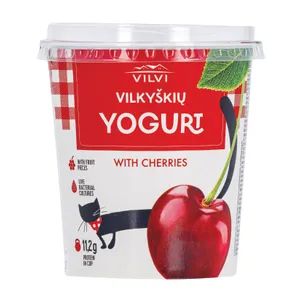 Jogurtas su vyšniomis 3,6 % rieb. VILKYŠKIŲ, 350 g
