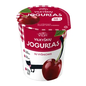 Jogurtas su vyšniomis 3,6 % rieb. VILKYŠKIŲ, 350 g