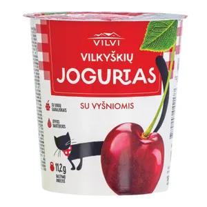 Jogurtas su vyšniomis 3,6 % rieb. VILKYŠKIŲ, 350 g