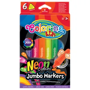 Flomasteriai  JUMBO, 6 neoninių spalvų