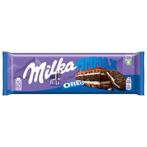 Šokoladas su kakaviniais sausainiais ir vanilės skonio kreminiu įdaru MILKA, 300 g