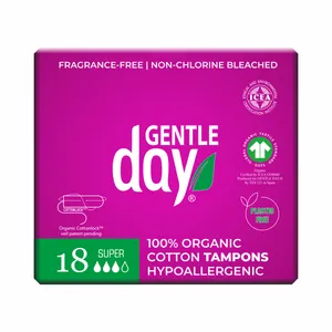 Tamponai organinės medvilnės SUPER, 18 vnt.