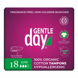 Tamponai organinės medvilnės SUPER, 18 vnt.