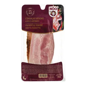 Karštai rūkyta kiaulienos šoninė pirma rūšis NOO, 105 g