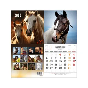 Kalendorius 2026 ŽIRGAI 21X21 KVADRATINIS