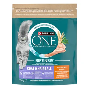 Suaugusioms katėms ėdalas ONE COAT & HAIRBALL, 750 g