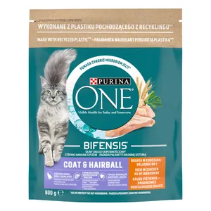 Suaugusioms katėms ėdalas ONE COAT& HAIRBALL, 800 g