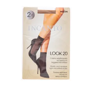 Moteriškos kojinaitės INCANTO LOOK 20 DEN, vienas dydis, spalva MELON, 2 poros