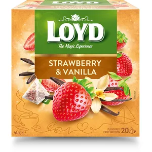 Vaisinė arbata vanilės ir braškių skonio LOYD, 20 vnt.