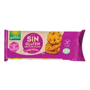 Sausainiai be gliuteno ir cukraus su šokolado gabaliukais GULLON, 125 g