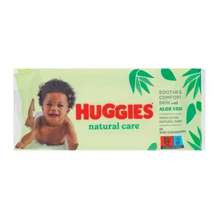 Drėgnosios kūdikių servetėlės HUGGIES NATURAL CARE, 56 vnt.