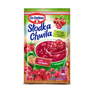 Greito paruošimo spanguolių skonio kisielius „Saldi akimirka“ su uogų gabaliukais DR. OETKER 32,5 g