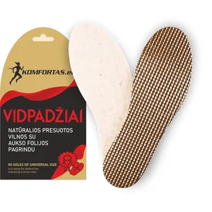 Natūralios presuotos vilnos vidpadžiai su aukso folijos pagrindu W-008