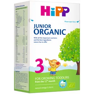 Ekologiškas tolesnio maitinimo pieno mišinys kūdikiams BIO HIPP 3 (nuo 12 mėn.), 500 g