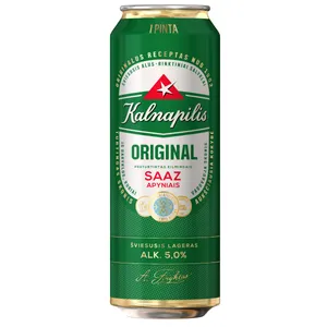 Šviesusis alus KALNAPILIO ORIGINAL LAGER BEER  (5%), 568 ml