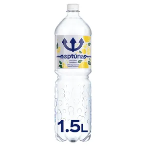 Gazuotas stalo vanduo NEPTŪNAS LEMON, 1,5 l